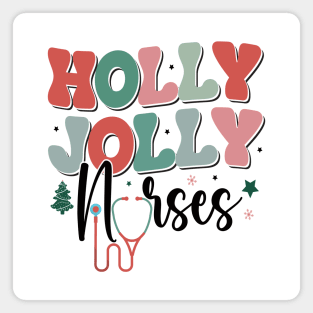 Holly Jolly Nurse Magnet